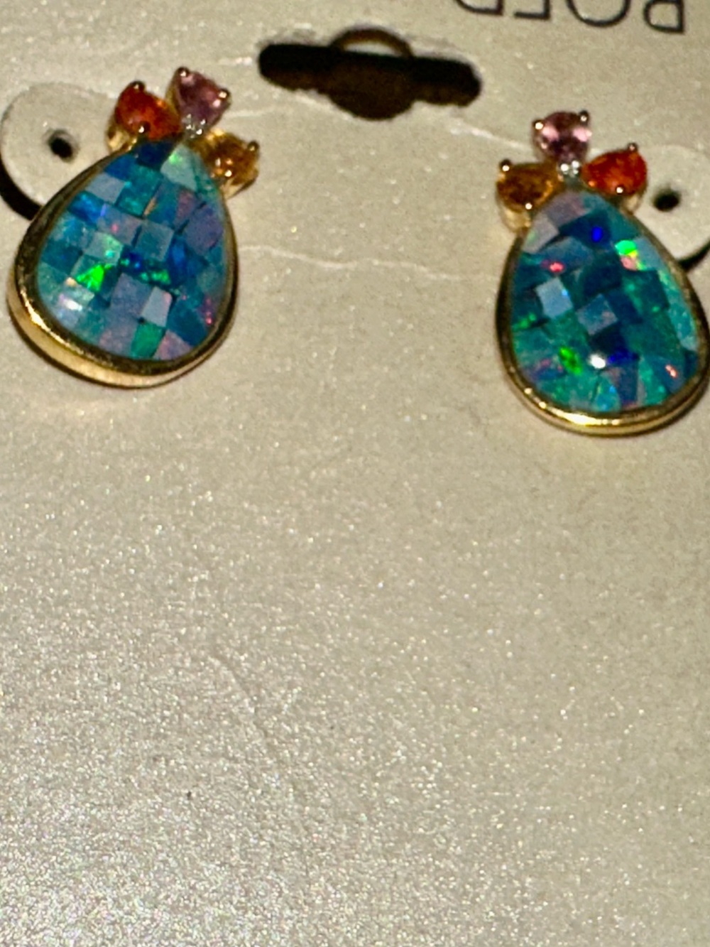 Gold Vermeil Fire Opal Earrings